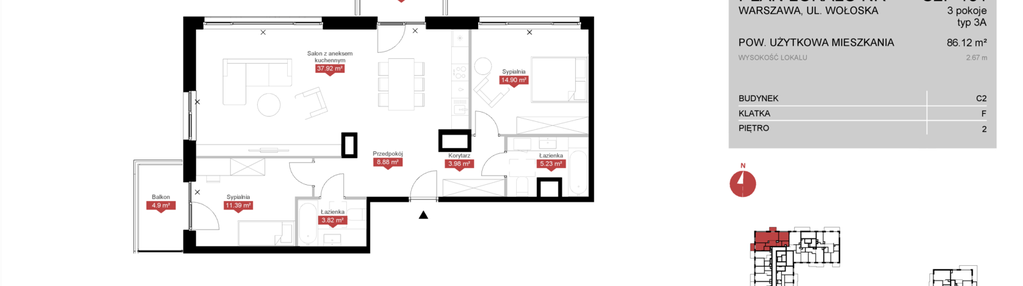 Mieszkanie w inwestycji: Modern Mokotów etap 3, budynek C1 i C2