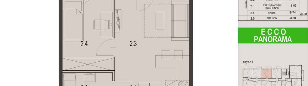 Mieszkanie w inwestycji: Ecco Panorama etap II budynki C, D