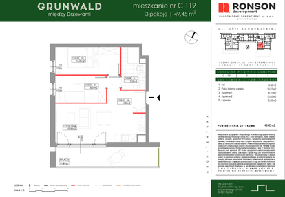 Mieszkanie w inwestycji: Grunwald Między Drzewami etap III