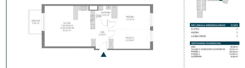 Mieszkanie w inwestycji: Kusocińskiego - Budynek A