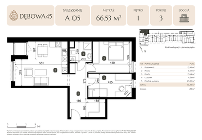 Mieszkanie w inwestycji: Dębowa 45