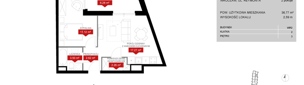 Mieszkanie w inwestycji: Przystań Reymonta