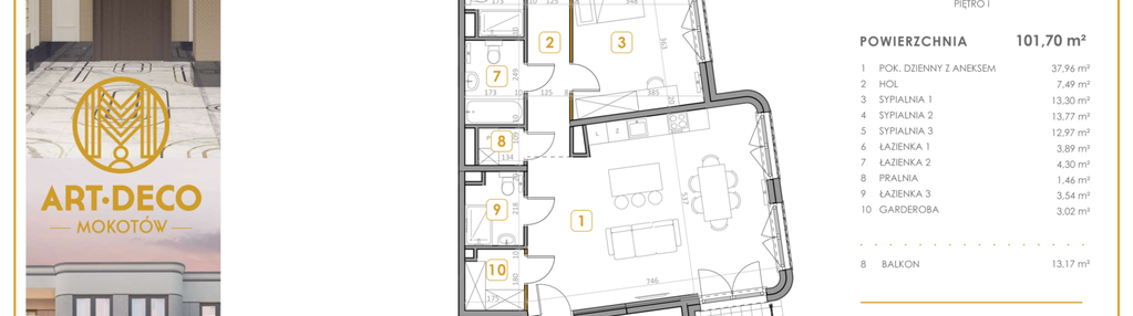 Mieszkanie w inwestycji: Art Deco Mokotów Pola