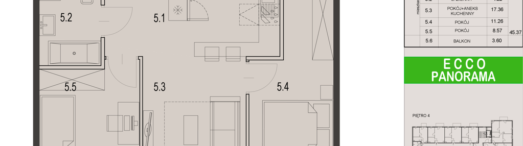Mieszkanie w inwestycji: Ecco Panorama etap II budynki C, D