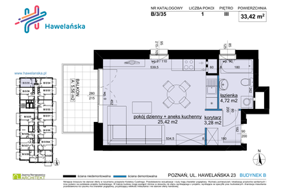 Mieszkanie w inwestycji: Osiedle Hawelańska etap III - bud. B