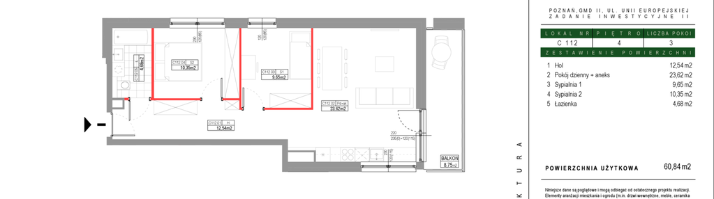 Mieszkanie w inwestycji: Grunwald Między Drzewami etap III