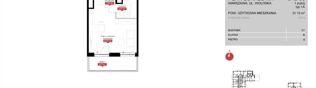Mieszkanie w inwestycji: Modern Mokotów etap 3, budynek C1 i C2