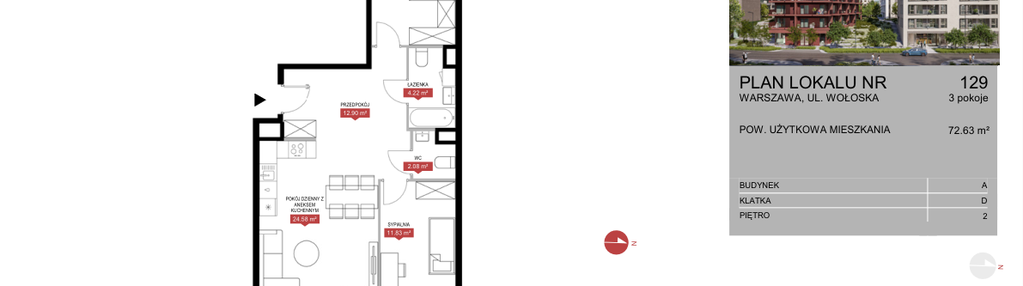 Mieszkanie w inwestycji: Modern Mokotów etap 1 budynek A, B1 i B2