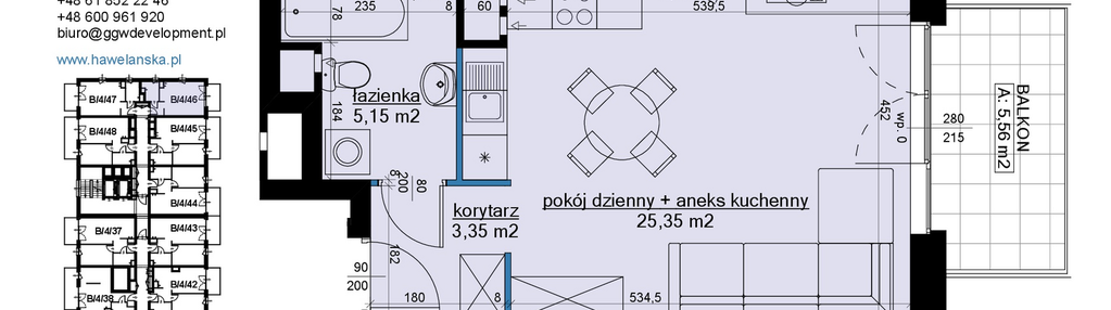 Mieszkanie w inwestycji: Osiedle Hawelańska etap III - bud. B