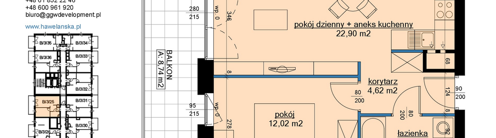 Mieszkanie w inwestycji: Osiedle Hawelańska etap III - bud. B