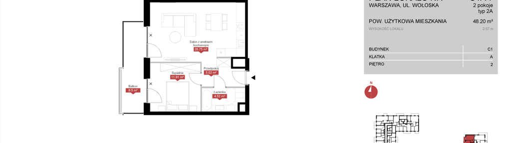 Mieszkanie w inwestycji: Modern Mokotów etap 3, budynek C1 i C2
