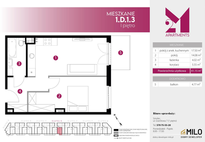 Mieszkanie w inwestycji: 2M Apartments etap IV