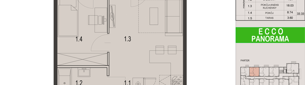 Mieszkanie w inwestycji: Ecco Panorama etap II budynki C, D