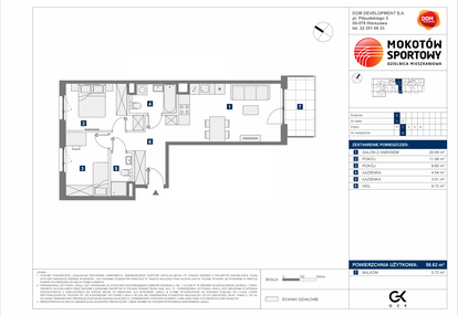 Mieszkanie w inwestycji: Mokotów Sportowy 1.1B