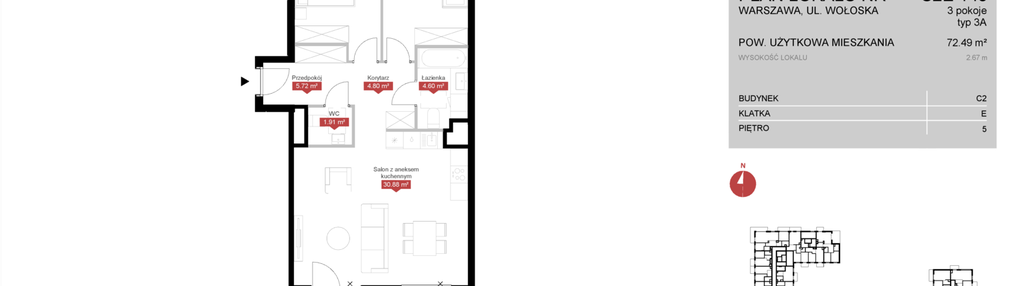 Mieszkanie w inwestycji: Modern Mokotów etap 3, budynek C1 i C2