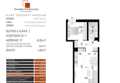 Mieszkanie w inwestycji: Osiedle Farbiarska