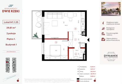 Mieszkanie w inwestycji: Apartamenty Dwie Rzeki