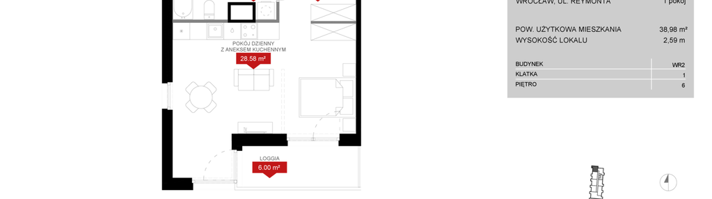 Mieszkanie w inwestycji: Przystań Reymonta