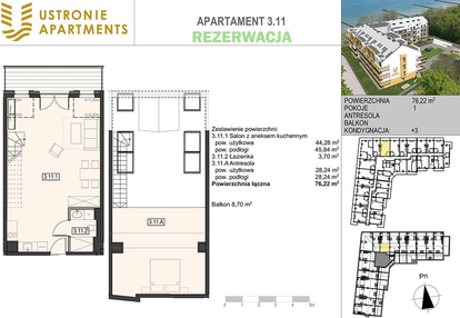 Mieszkanie w inwestycji: Ustronie Apartments 20 m od plaży