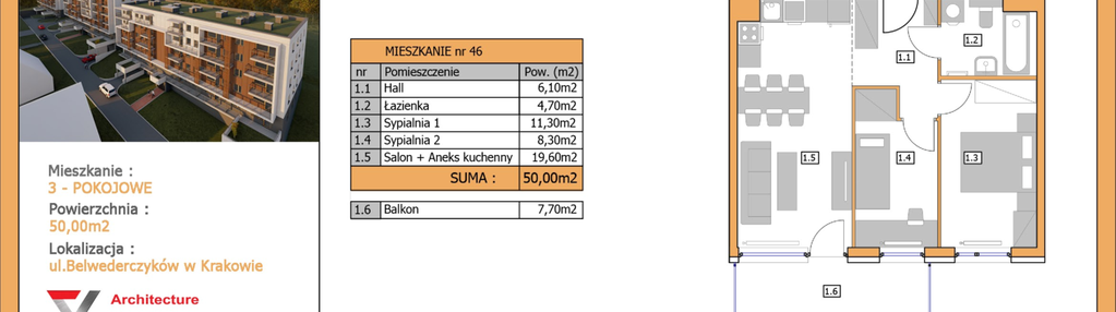 Mieszkanie w inwestycji: Weduta Krakowa etap II