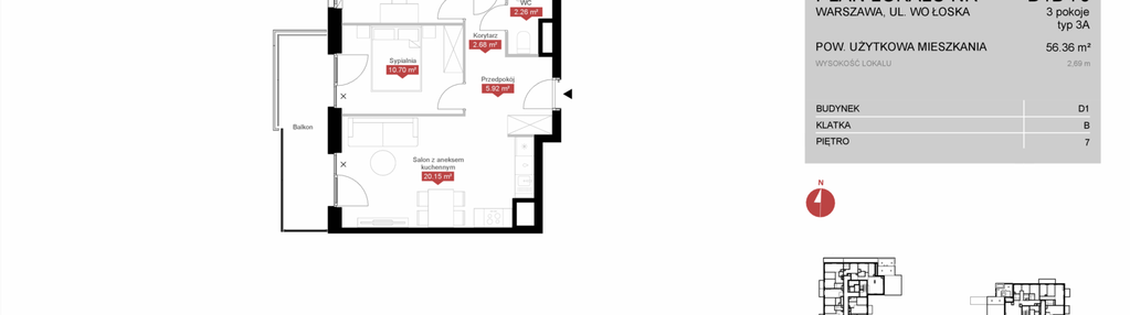 Mieszkanie w inwestycji: Modern Mokotów etap 4, budynek D1 i D2