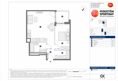 Mieszkanie w inwestycji: Mokotów Sportowy 1.1B
