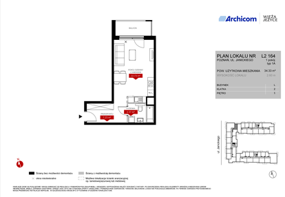 Mieszkanie w inwestycji: Wieża Jeżyce etap VI