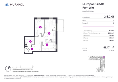 Mieszkanie w inwestycji: Murapol Osiedle Faktoria