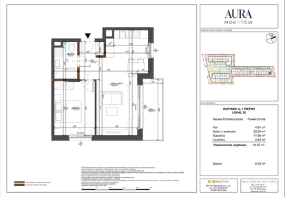 Mieszkanie w inwestycji: Aura Mokotów II