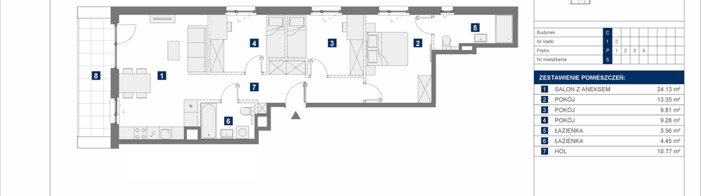 Mieszkanie w inwestycji: Mokotów Sportowy 1.1B