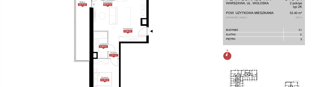 Mieszkanie w inwestycji: Modern Mokotów etap 3, budynek C1 i C2