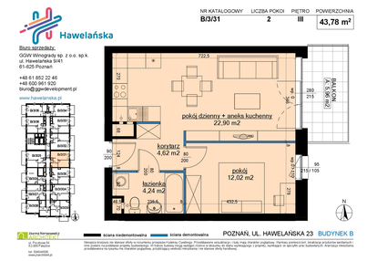 Mieszkanie w inwestycji: Osiedle Hawelańska etap III - bud. B