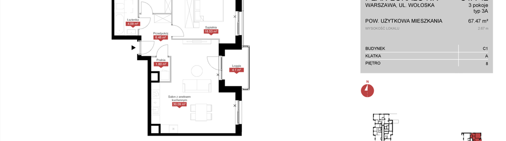 Mieszkanie w inwestycji: Modern Mokotów etap 3, budynek C1 i C2