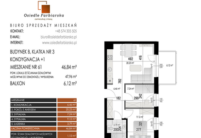 Mieszkanie w inwestycji: Osiedle Farbiarska