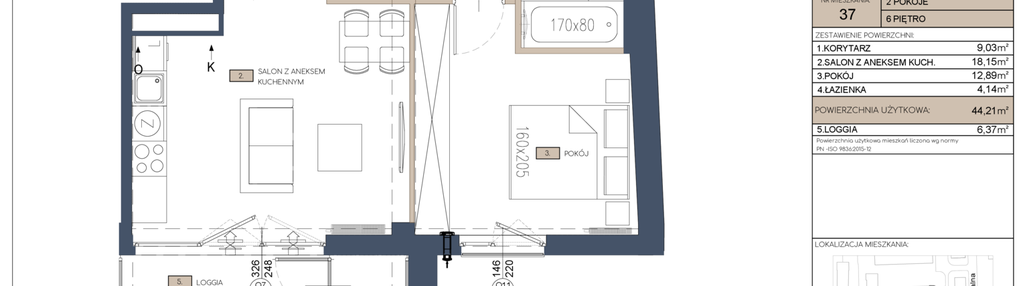 Mieszkanie w inwestycji: Apartamenty Jana Pawła 34