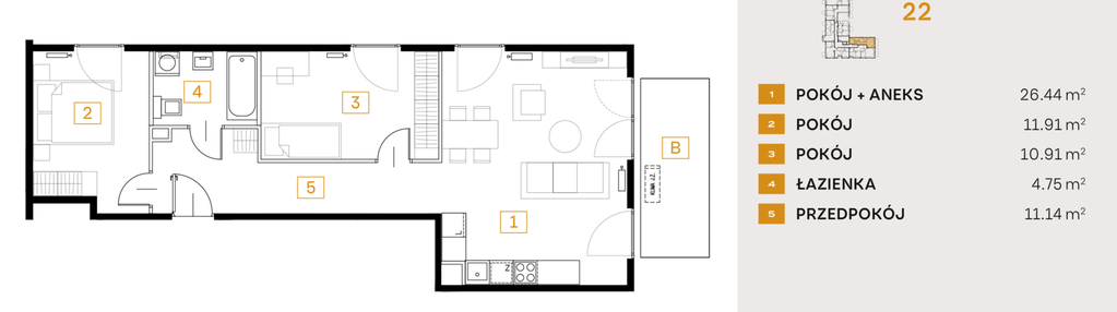 Mieszkanie w inwestycji: Osiedle Fi bud. 22, 24