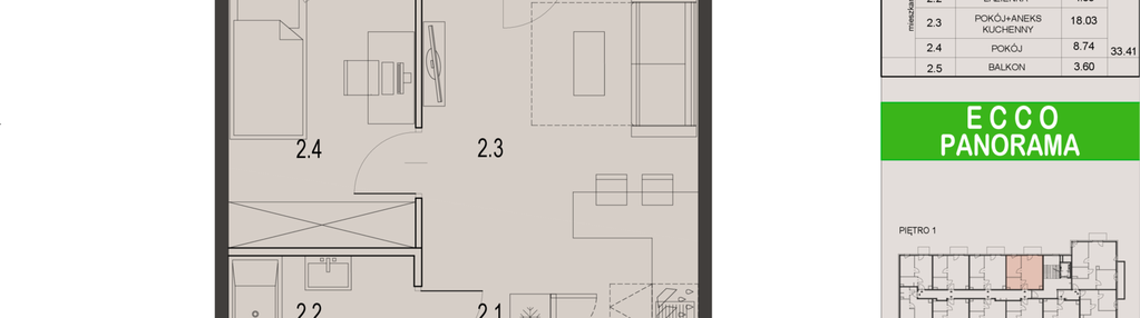 Mieszkanie w inwestycji: Ecco Panorama etap II budynki C, D