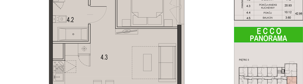 Mieszkanie w inwestycji: Ecco Panorama etap II budynki C, D