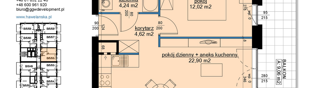 Mieszkanie w inwestycji: Osiedle Hawelańska etap III - bud. B