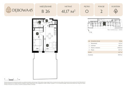 Mieszkanie w inwestycji: Dębowa 45