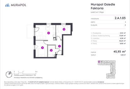 Mieszkanie w inwestycji: Murapol Osiedle Faktoria