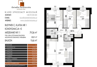 Mieszkanie w inwestycji: Osiedle Farbiarska