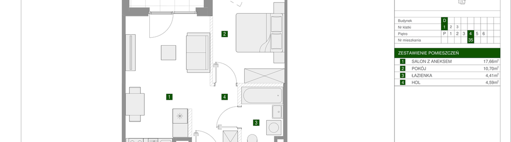 Mieszkanie w inwestycji: Osiedle Urbino etap 1.4