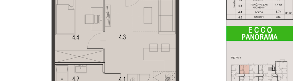 Mieszkanie w inwestycji: Ecco Panorama etap II budynki C, D