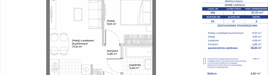 Mieszkanie w inwestycji: Ogrody Nałkowskiej