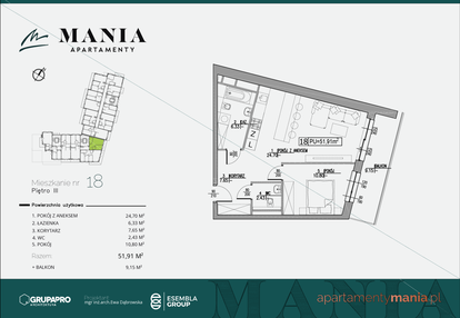 Mieszkanie w inwestycji: MANIA Apartamenty