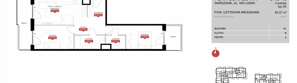 Mieszkanie w inwestycji: Modern Mokotów etap 4, budynek D1 i D2