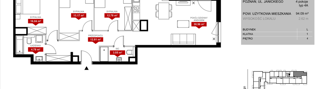 Mieszkanie w inwestycji: Wieża Jeżyce etap VI
