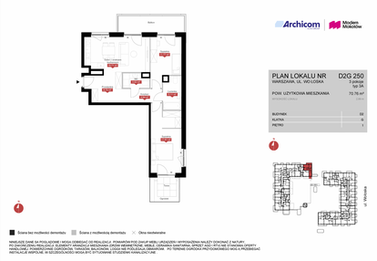 Mieszkanie w inwestycji: Modern Mokotów etap 4, budynek D1 i D2