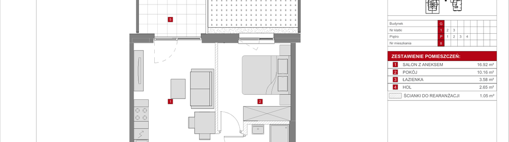 Mieszkanie w inwestycji: Dzielnica Mieszkaniowa Metro Zachód - etap 8